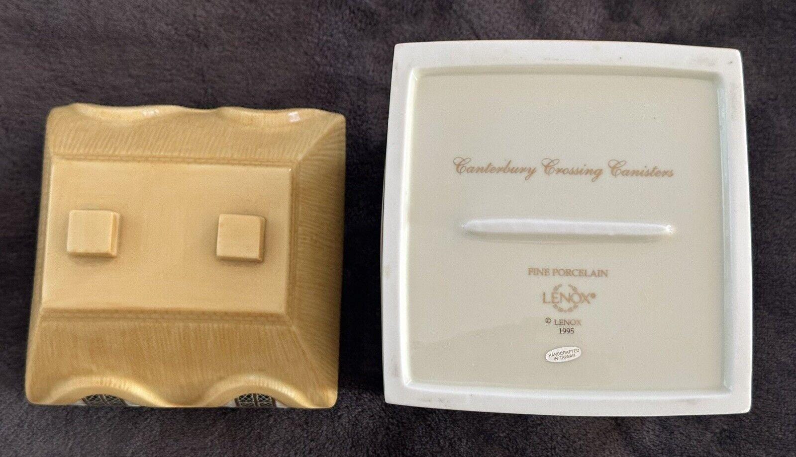 LENOX Spice Village CanTERBURY CroSSING CanISTER SUGAR FLOUR 1995 Fine Porcelain