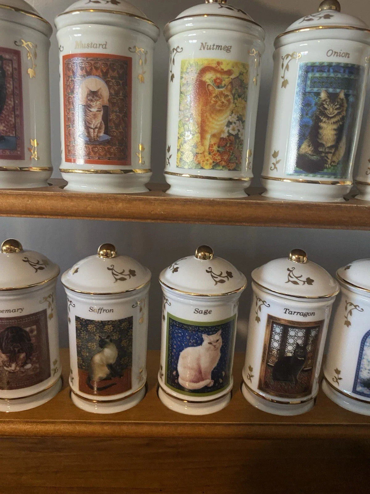 Lenox Cats of Distinction Spice Jar Collection 24 RARE FULL SET W/ Rack & Certif