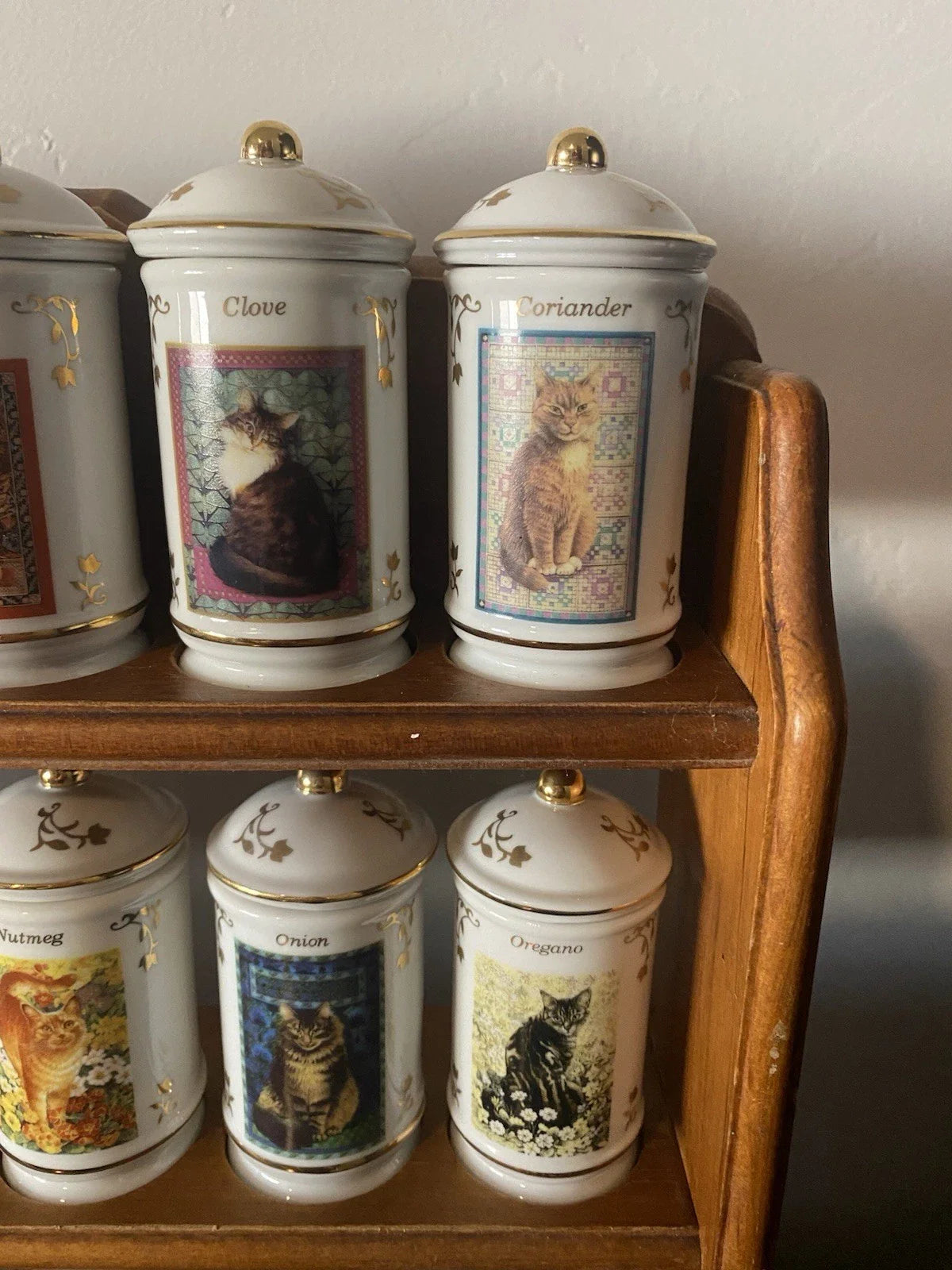 Lenox Cats of Distinction Spice Jar Collection 24 RARE FULL SET W/ Rack & Certif