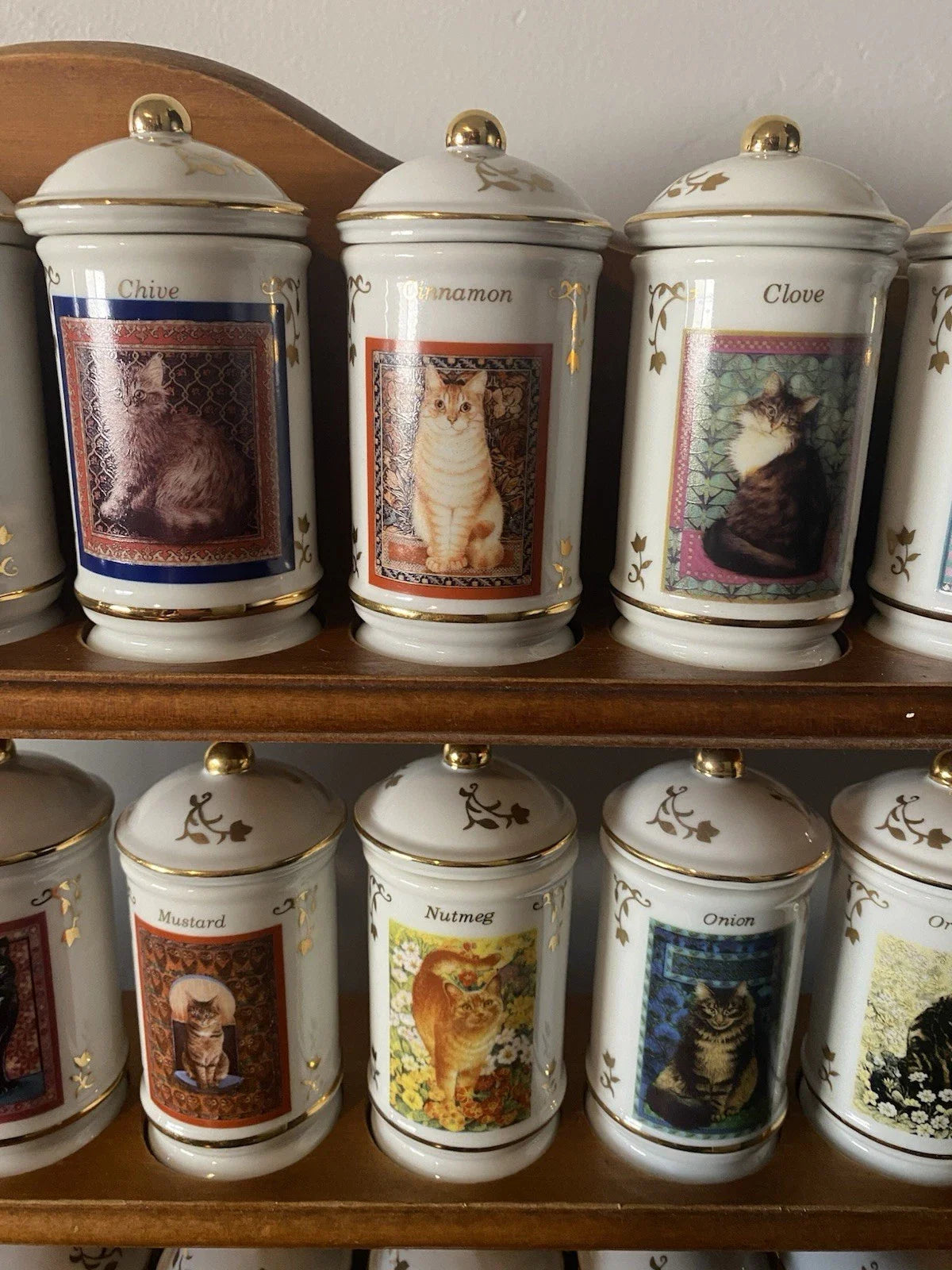 Lenox Cats of Distinction Spice Jar Collection 24 RARE FULL SET W/ Rack & Certif